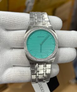 Gucci 25H Diamond Bazel Swiss Quartz