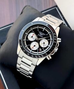 LONGINES CONQUEST CHRONOGRAPH QUARTZ SILVER BLACK FOR MEN