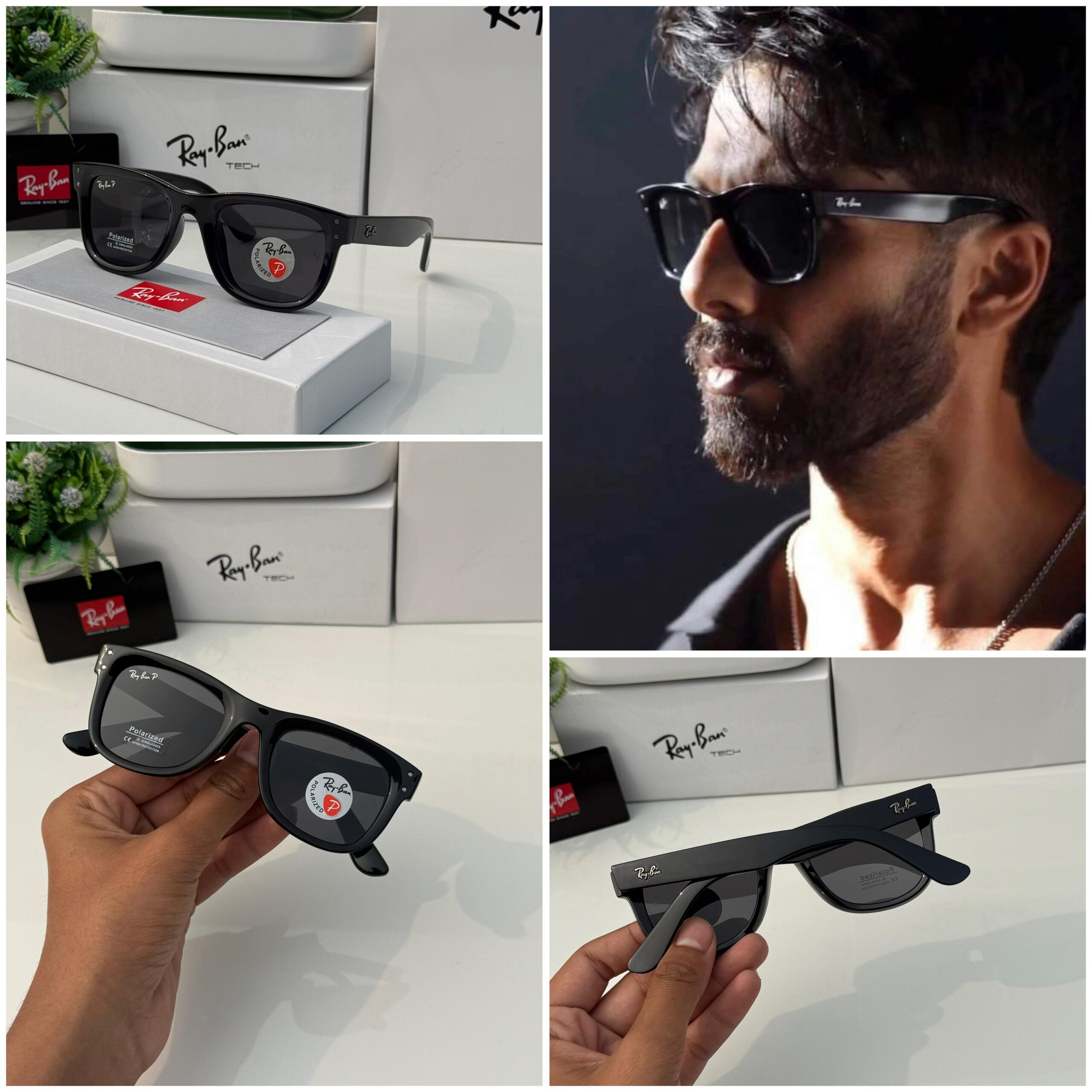 Ray-Ban Classic Black Polarized Wayfarer – Premium Edition - Image 6