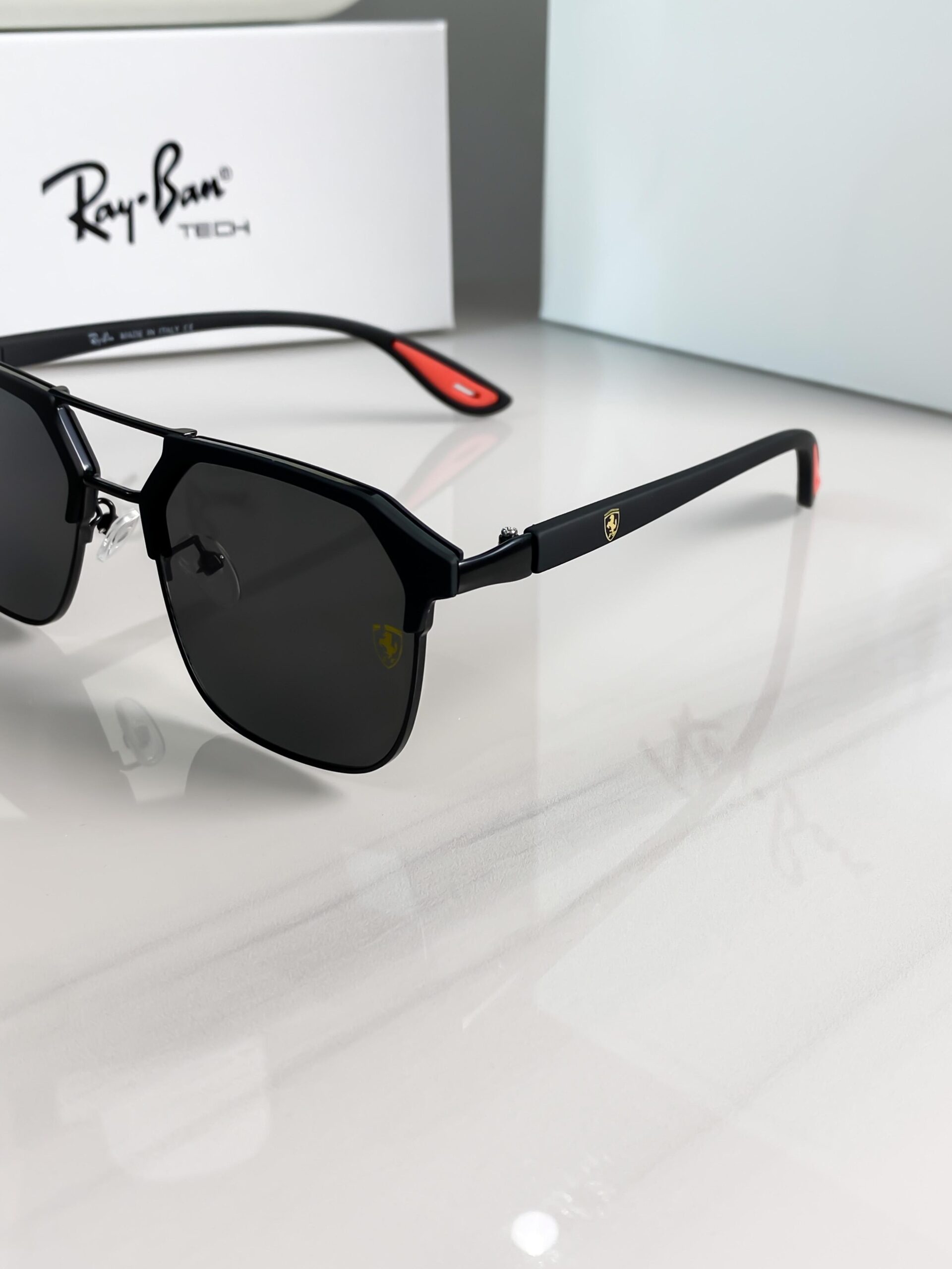 Ray-Ban Ferrari Edition Black Metal Sunglasses – Premium UV Protection Luxury Sunglasses - Image 8