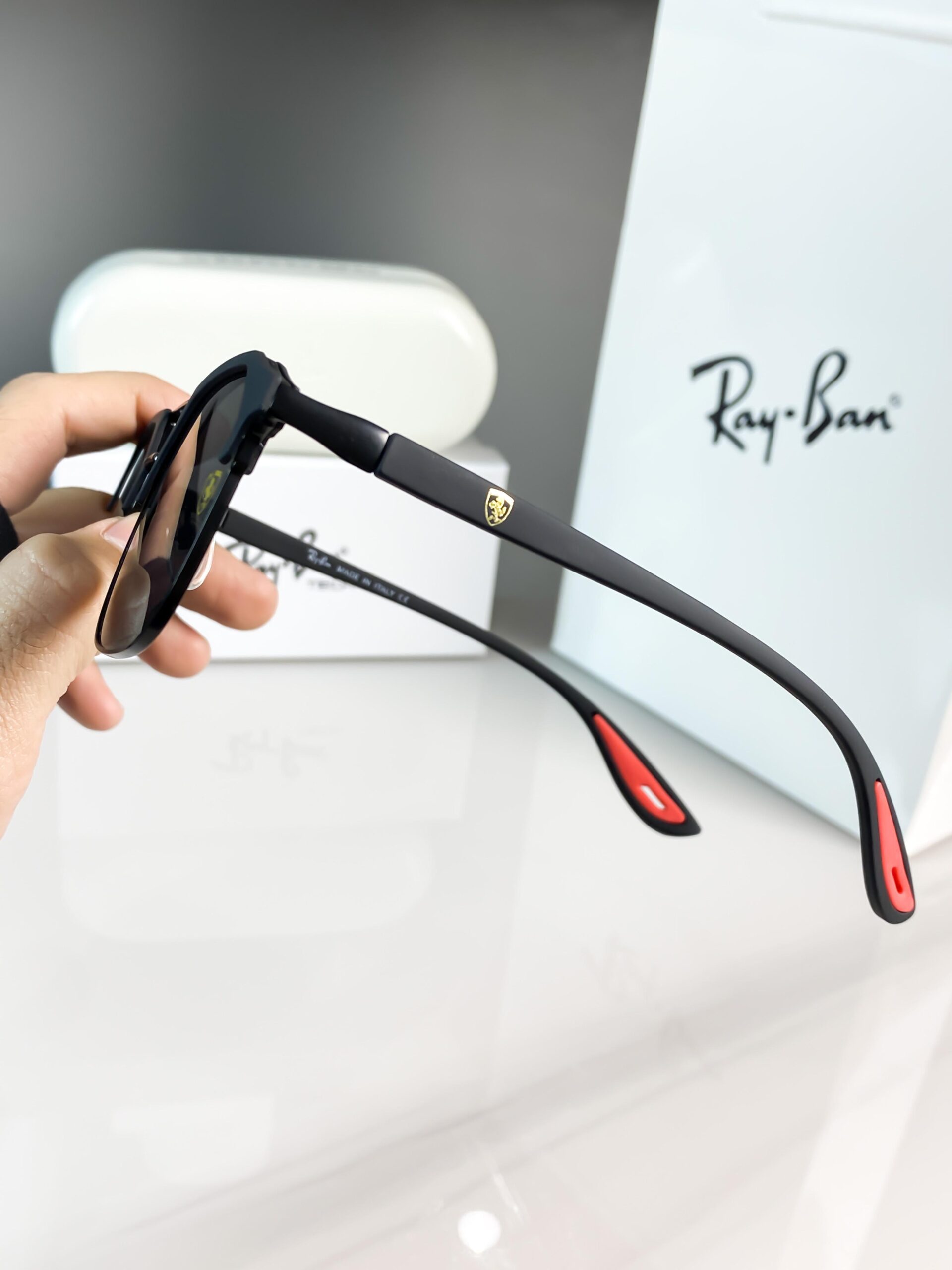 Ray-Ban Ferrari Edition Black Metal Sunglasses – Premium UV Protection Luxury Sunglasses - Image 3