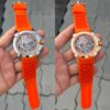 Jacob & Co Ram Mandir Edition Skeleton Dial Orange Strap Watch (Quartz)