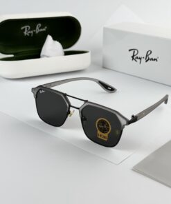 Ray-Ban Scuderia Ferrari Collection RB04 Grey Black Square Sunglasses – Gunmetal Frame / Black Lenses