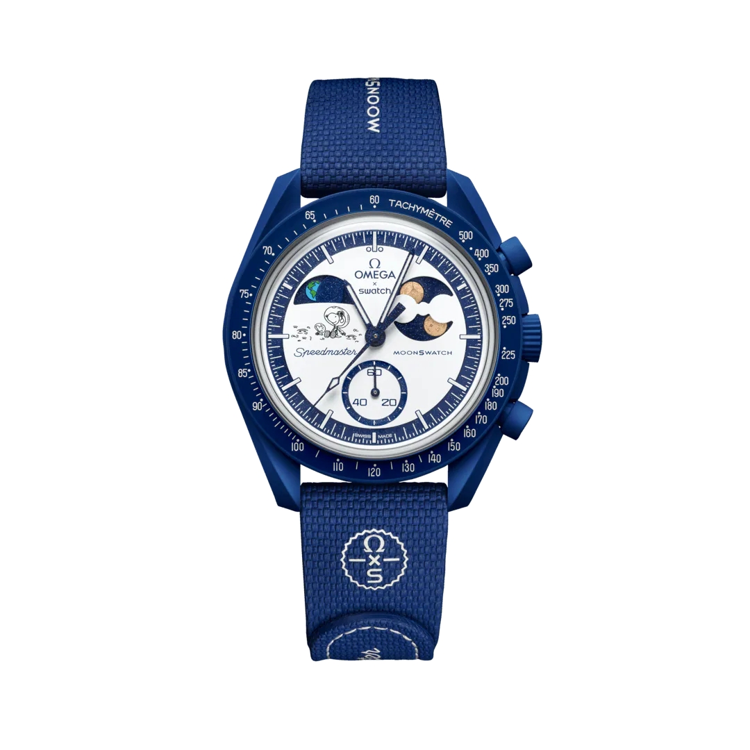 Omega x Swatch Speedmaster MoonSwatch Mission to the Earth phase โ Moon Shine Gold (Blue Snoopy Edition) - Image 2