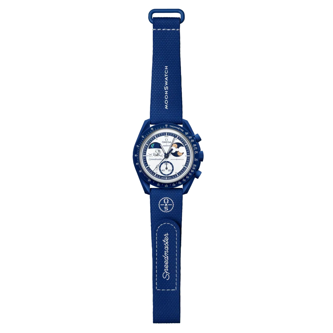 Omega x Swatch Speedmaster MoonSwatch Mission to the Earth phase โ Moon Shine Gold (Blue Snoopy Edition) - Image 3