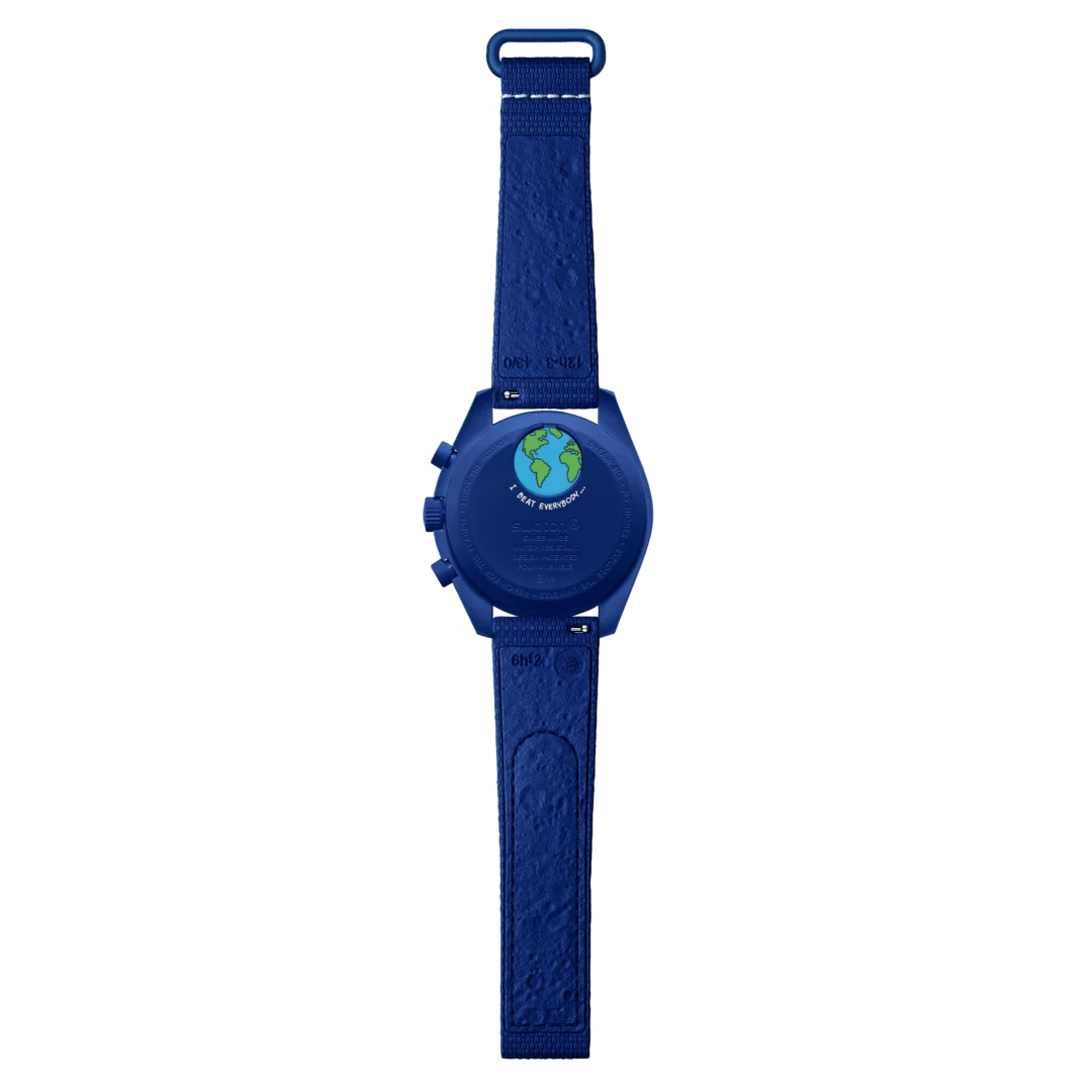 Omega x Swatch Speedmaster MoonSwatch Mission to the Earth phase โ Moon Shine Gold (Blue Snoopy Edition) - Image 4