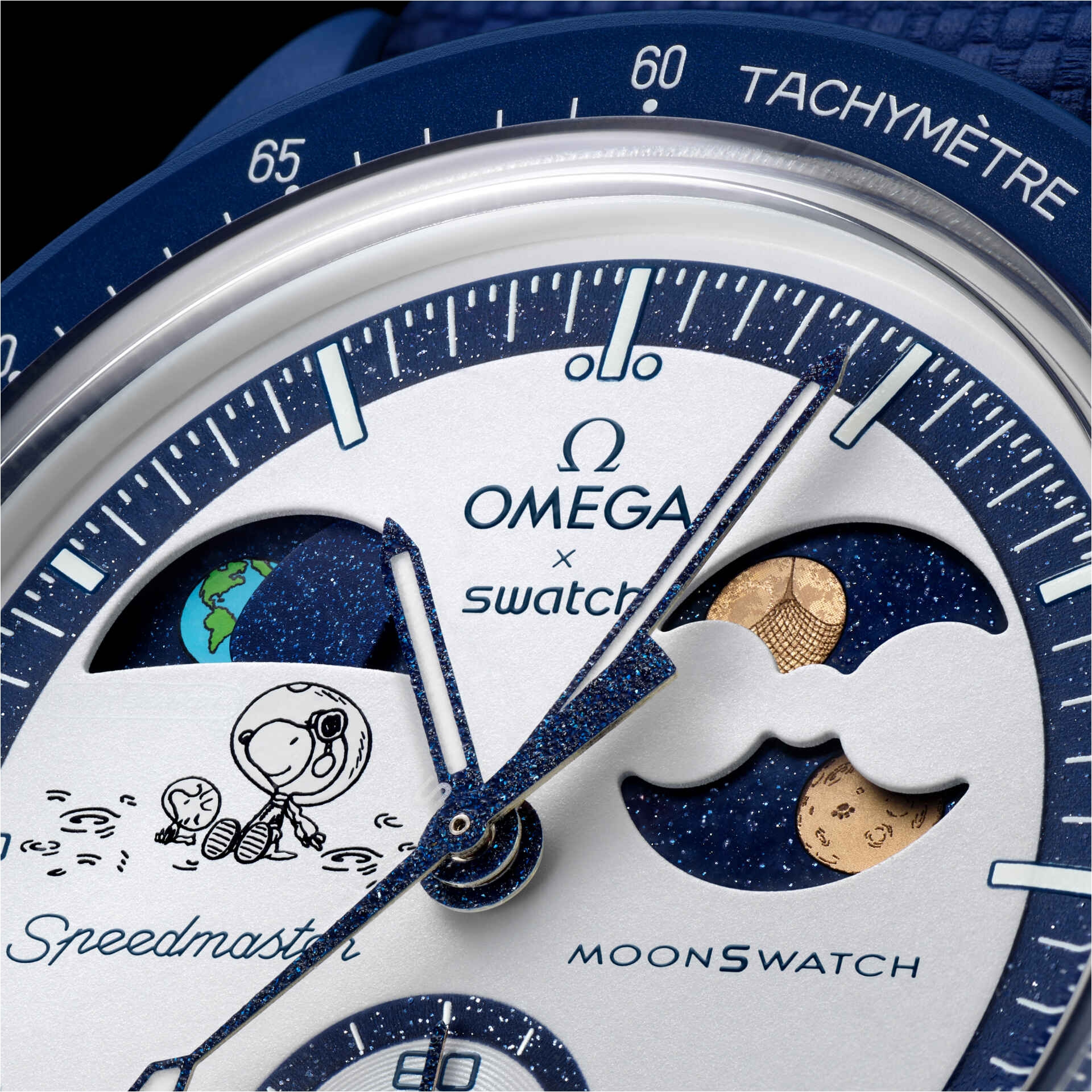 Omega x Swatch Speedmaster MoonSwatch Mission to the Earth phase โ Moon Shine Gold (Blue Snoopy Edition) - Image 9