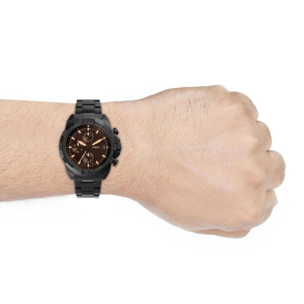 FOSSIL Bronson Chronograph Black Brown Dial Men's Watch – FS5851 - Image 7