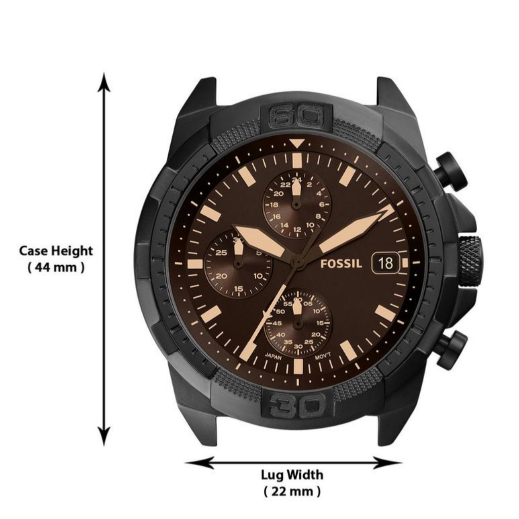 FOSSIL Bronson Chronograph Black Brown Dial Men's Watch – FS5851 - Image 9