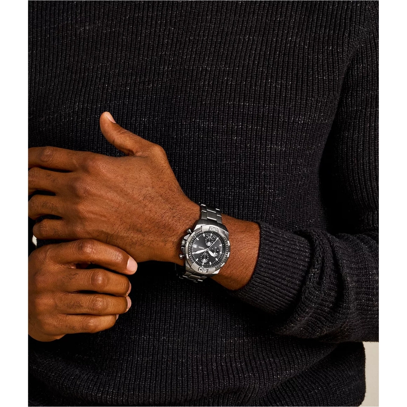 FOSSIL Bronson Chronograph Black Stainless Steel Men's Watch – FS5852 - Image 11