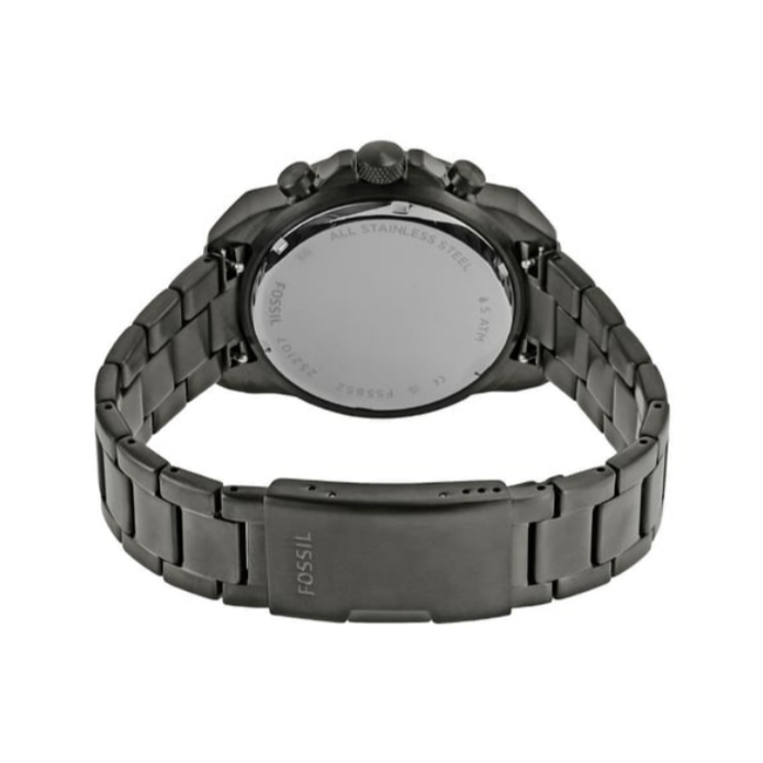 FOSSIL Bronson Chronograph Black Stainless Steel Men's Watch – FS5852 - Image 3